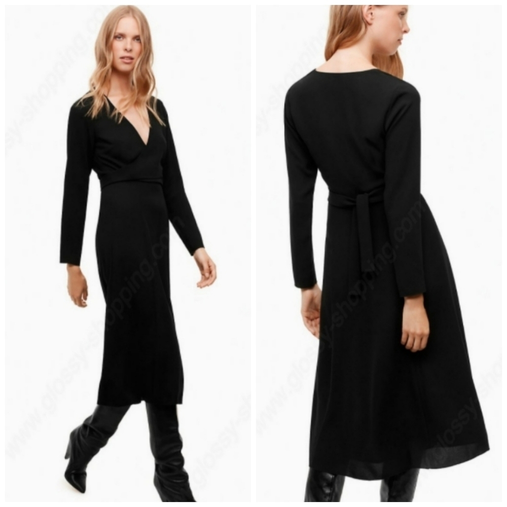 ARITZIA Wilfred Aubagne midi wrap front dress 4